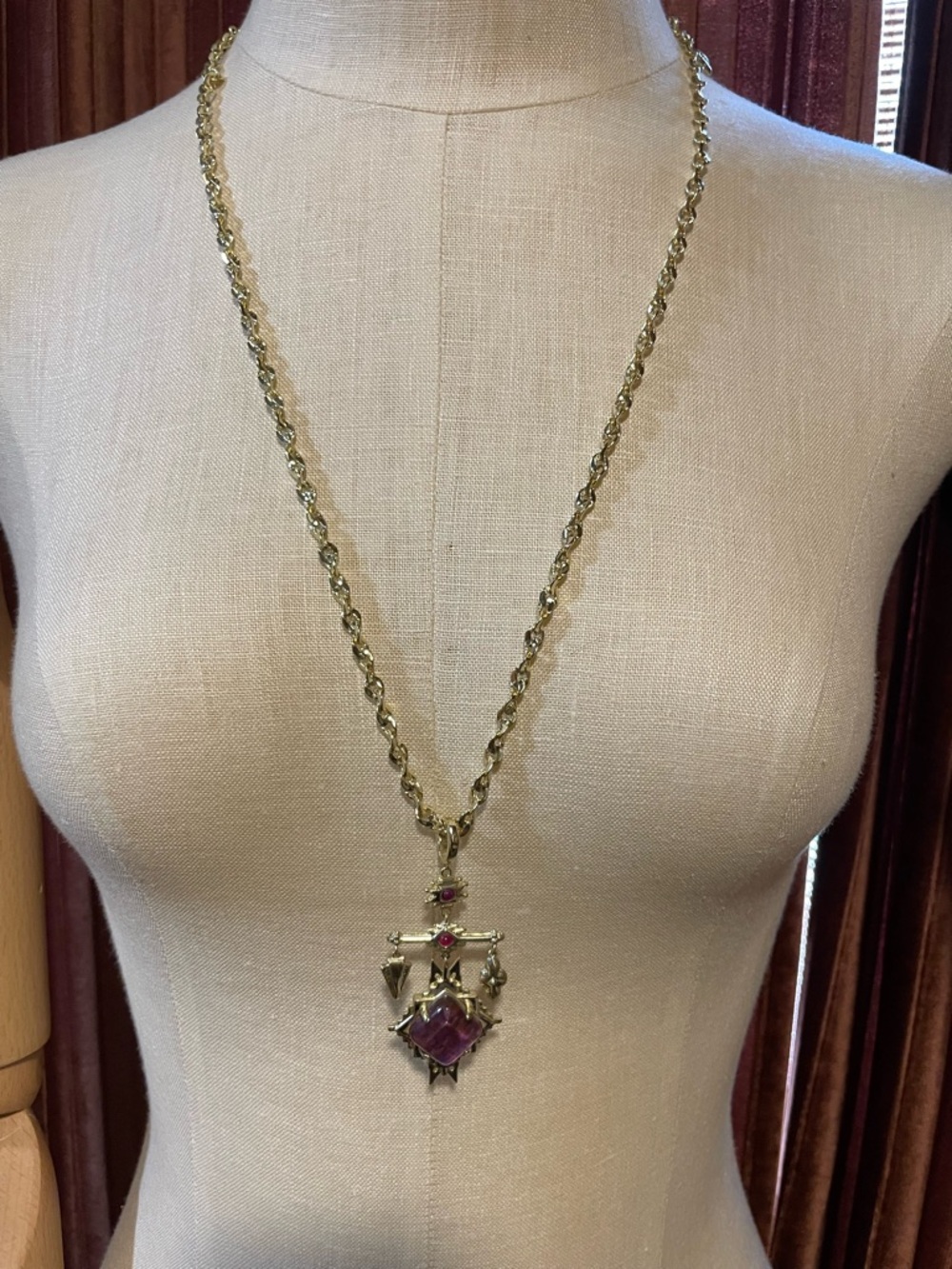 Kendra Scott Cass Gold Necklace with Mauve Abalone - Picture 2 of 3